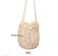 ASTRID Round White Macrame Sling Bag -  Free Size,  White, Macrame, Pack of1, Round